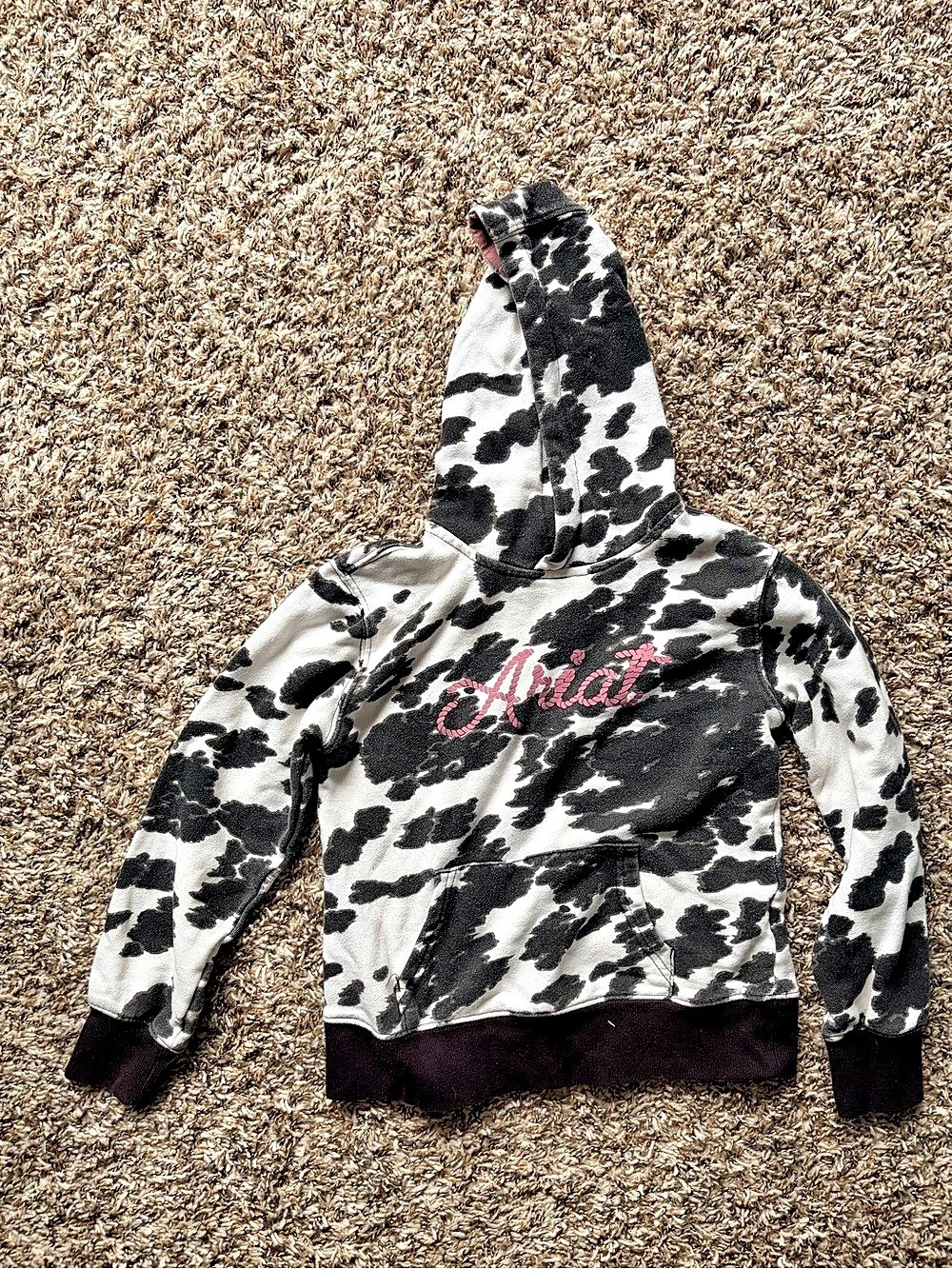 Ariat Girl'Small Cowhide Hoodie Black & White Small